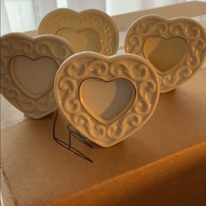 Lenox heart shaped mini frames...set of 4 SOLD
